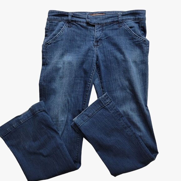 The Limited Jeans Straight Wide Leg Womens Size 8 Blue Dark‎ 34X33 Relaxed Fit - Picture 1 of 11
